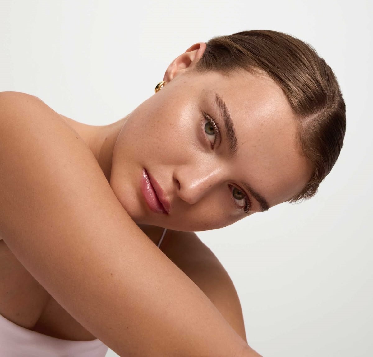 Premium pristine medical skin wellness balance framing shot